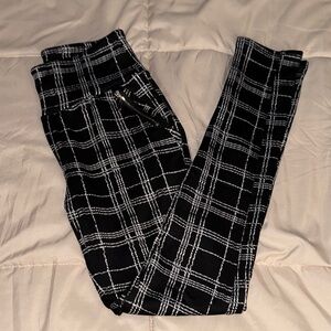 Shosho Black and White Plaid Pants